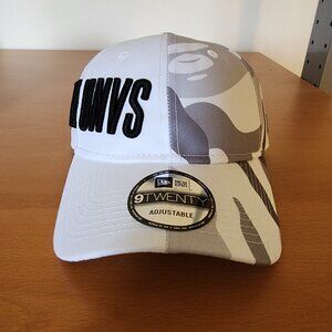 AAPE X NEW ERA SPLICED LOGO CAP - White